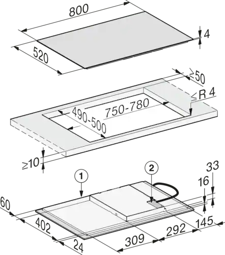 MIELE KM7373FL inductiekookplaat - 76cm