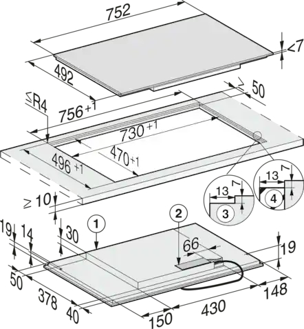 MIELE KM7414FX inductiekookplaat - 75cm