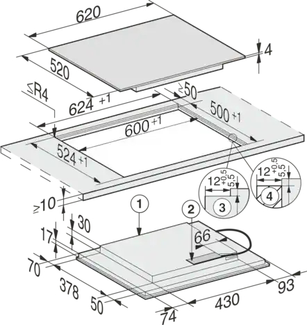MIELE KM7564FL inductiekookplaat - 62cm