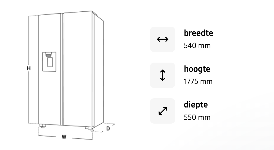 SAMSUNG BRD27600EWW Series 6 koelkast met vriesvak - 178cm