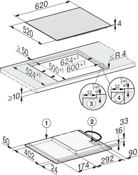 MIELE KM7363FL inductiekookplaat - 62cm