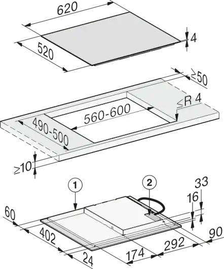 MIELE KM7363FL inductiekookplaat - 62cm