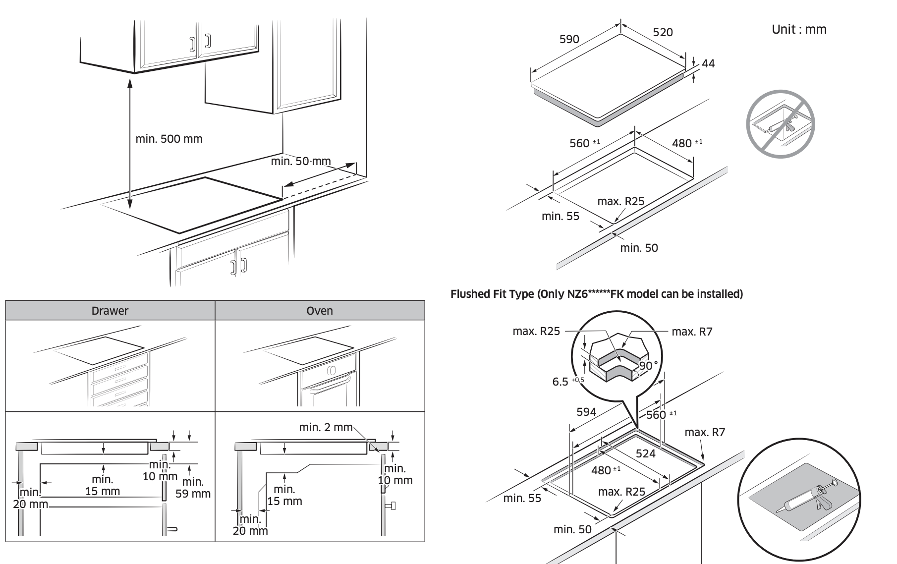 SAMSUNG NZ64B5046FK Series 5 inductiekookplaat - 60cm