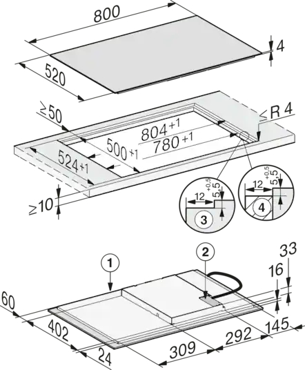 MIELE KM7373FL inductiekookplaat - 76cm