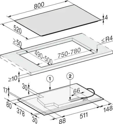 MIELE KM7879FL inductiekookplaat - 80cm