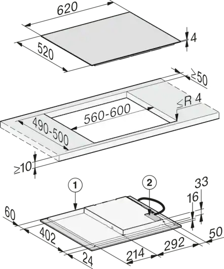 MIELE KM7361FL inductiekookplaat - 54cm
