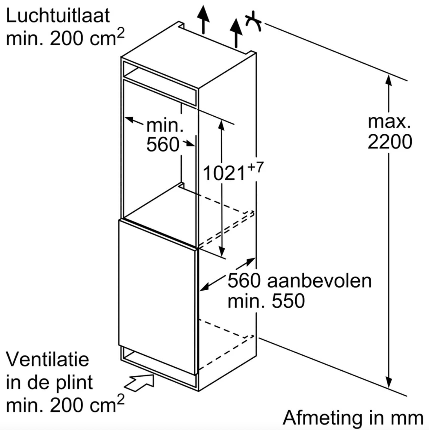 BOSCH KIR31VFE0 SERIE 4 koelkast zonder vriesvak  - 102cm