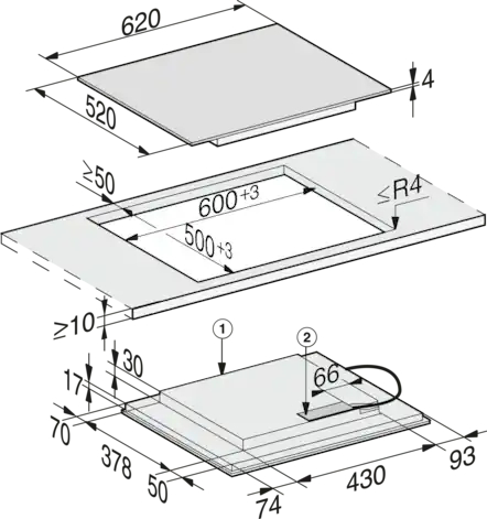 MIELE KM7564FL inductiekookplaat - 62cm
