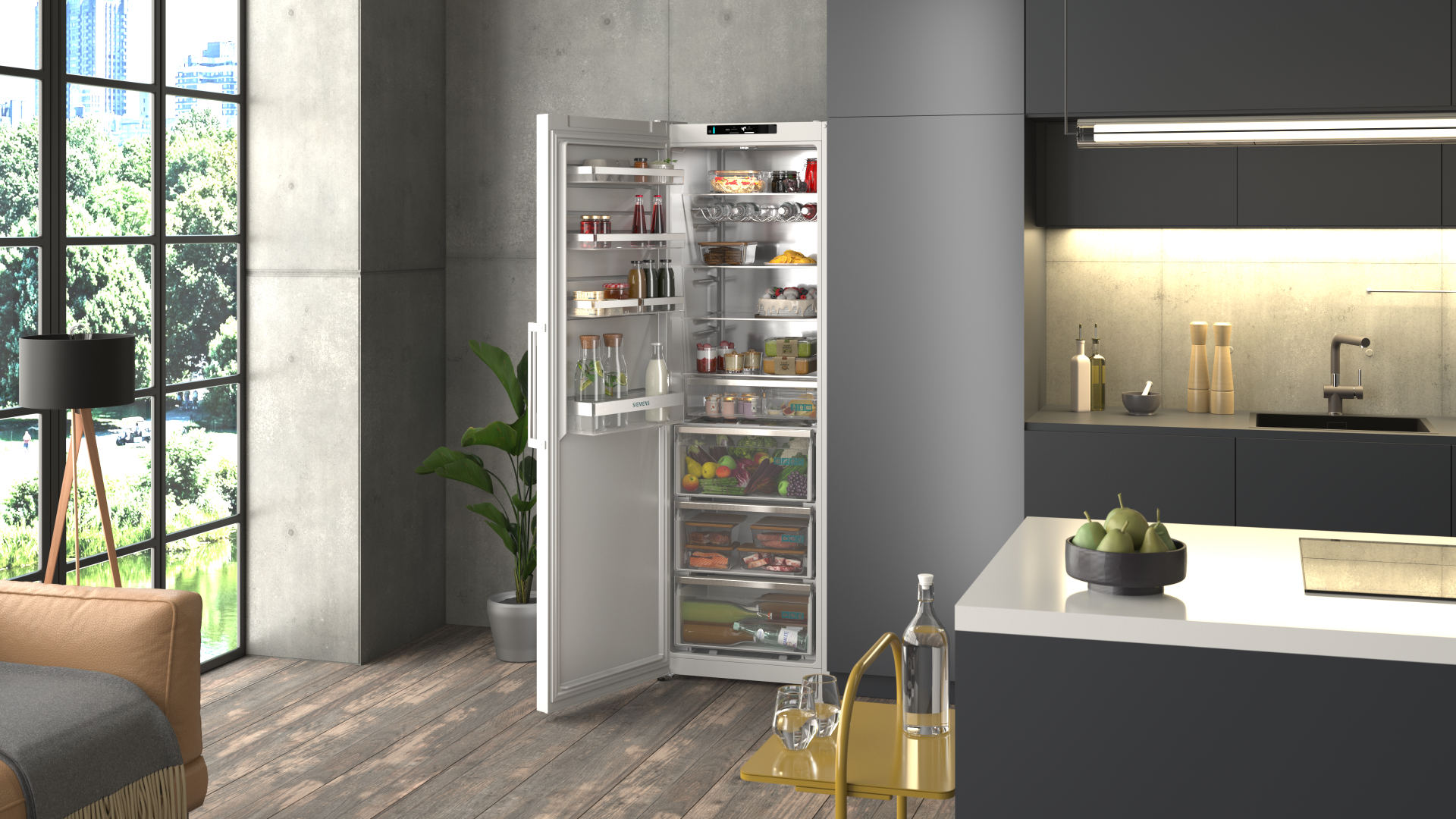 SIEMENS KS36NVWCG IQ300 vrijstaande koelkast zonder vriesvak - 186cm