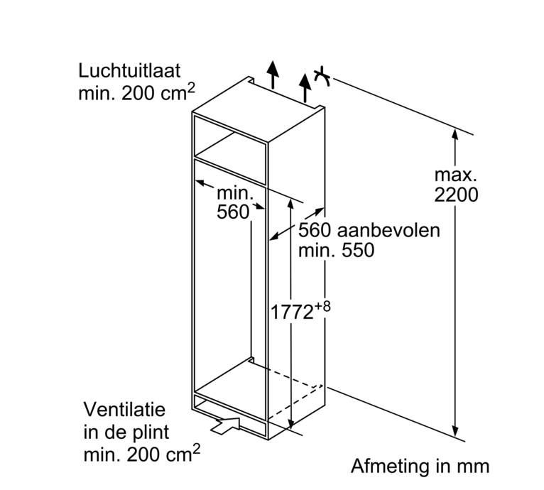 SIEMENS KI81RNSE0 IQ100 koelkast zonder vriesvak - 178cm