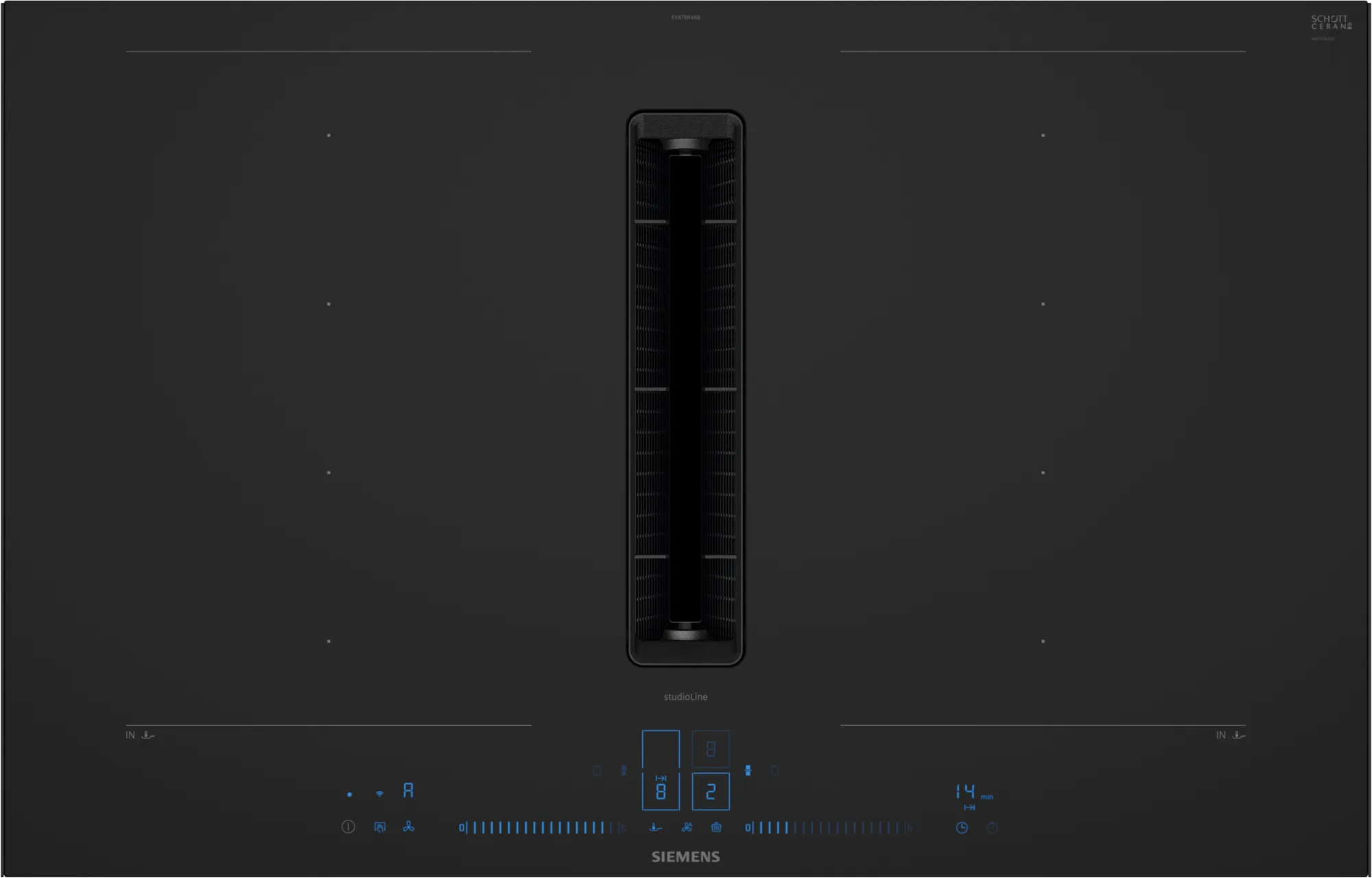SIEMENS EX87BNX68E kookplaat met afzuiging - 80cm