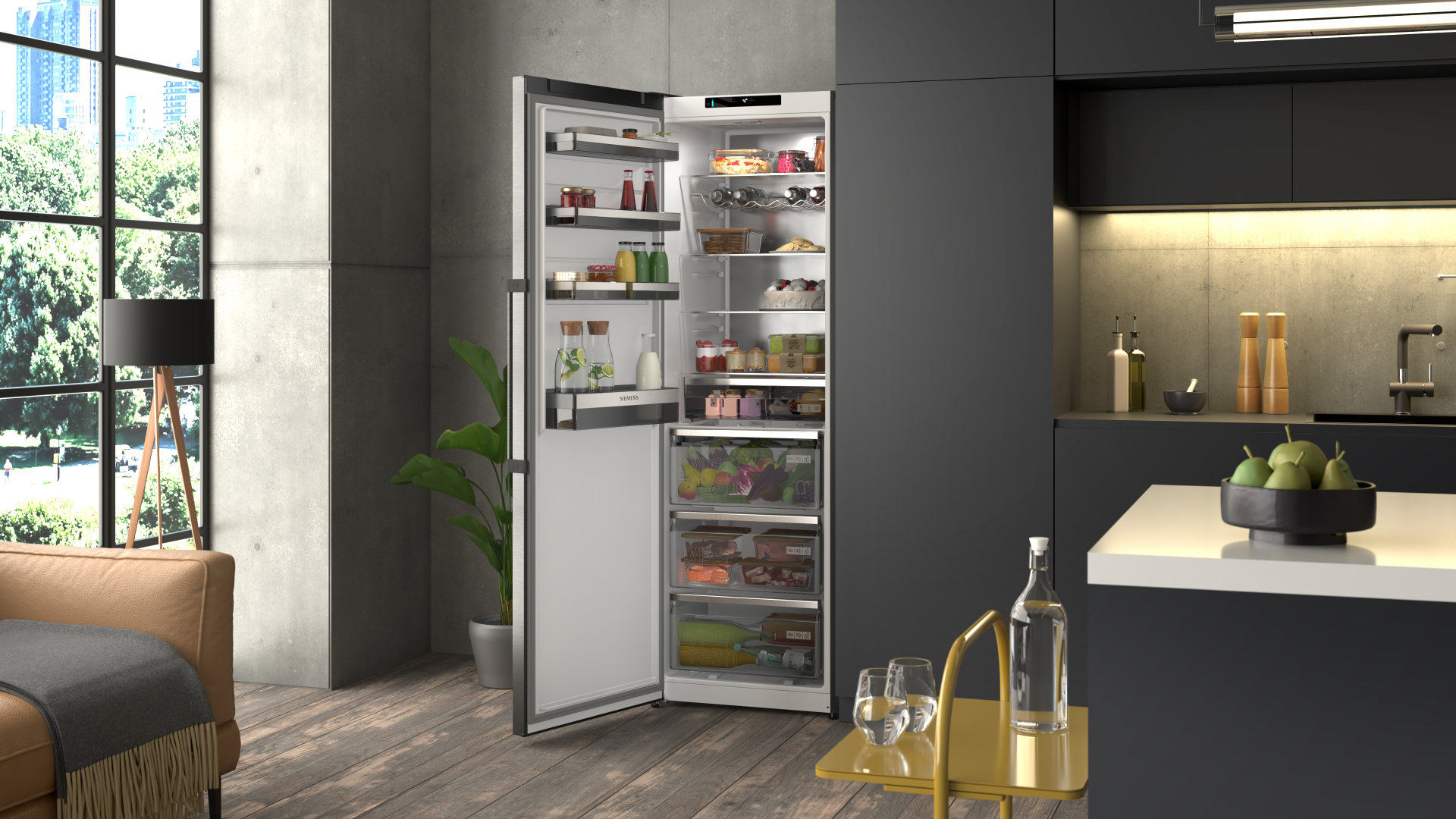 SIEMENS KS36NEXCM IQ300 vrijstaande koelkast zonder vriesvak - 186cm