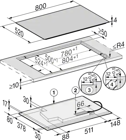 MIELE KM7879FL inductiekookplaat - 80cm
