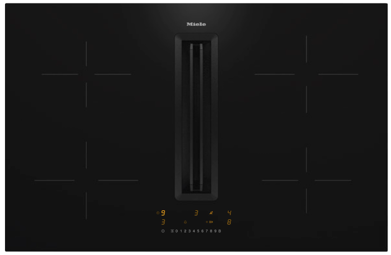 MIELE KMDA7272FL-UBLACK kookplaat met afzuiging - 80cm