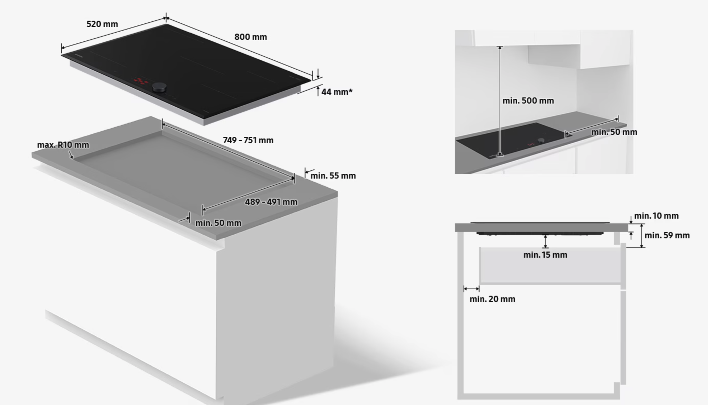 SAMSUNG NZ84C6057KK Series 6 inductiekookplaat - 80cm