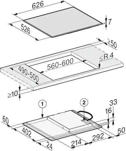 MIELE KM7361FR inductiekookplaat - 62cm