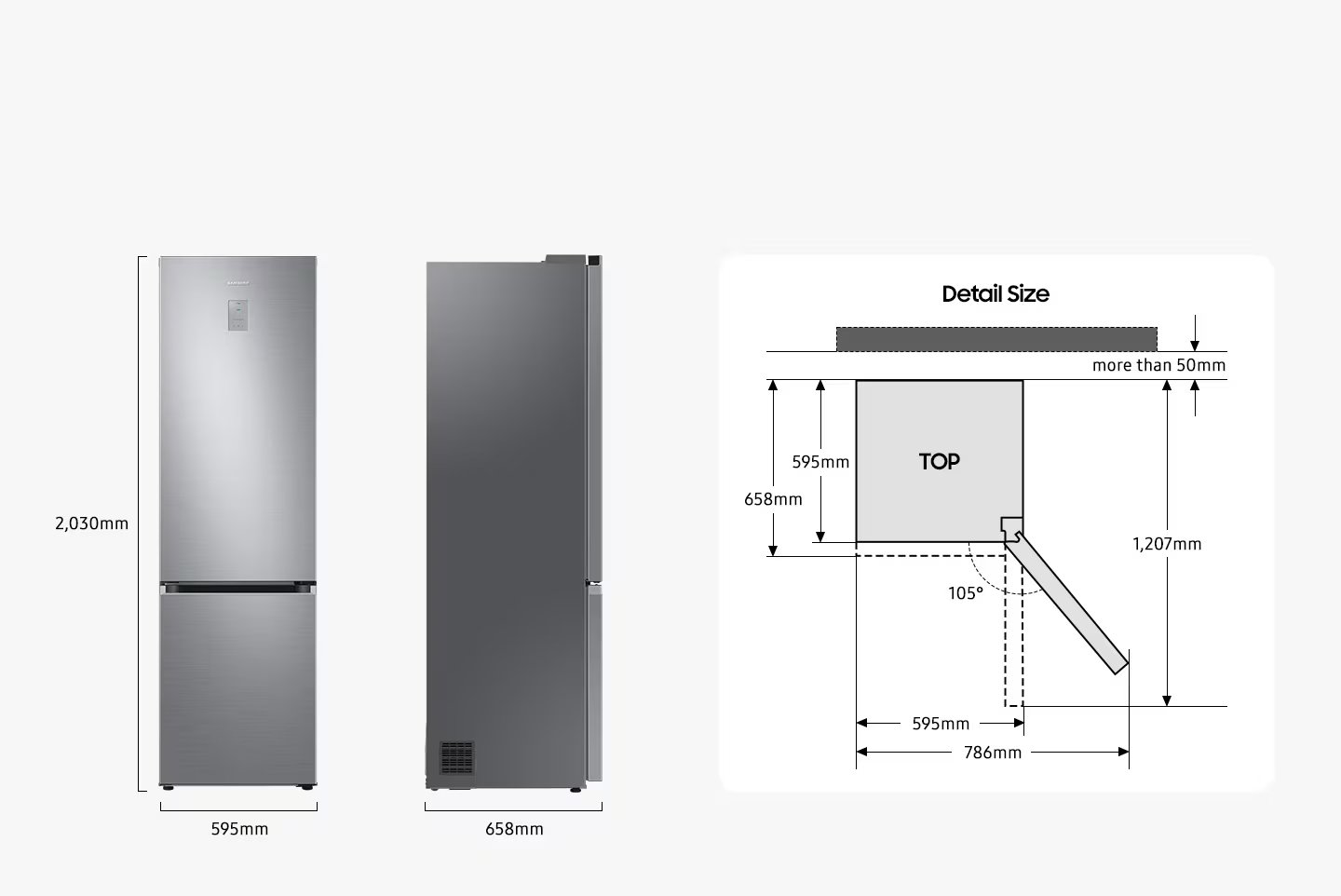 SAMSUNG RB34C602CB1/EF koel-/vriescombinatie - 203cm