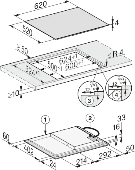 MIELE KM7361FL inductiekookplaat - 54cm
